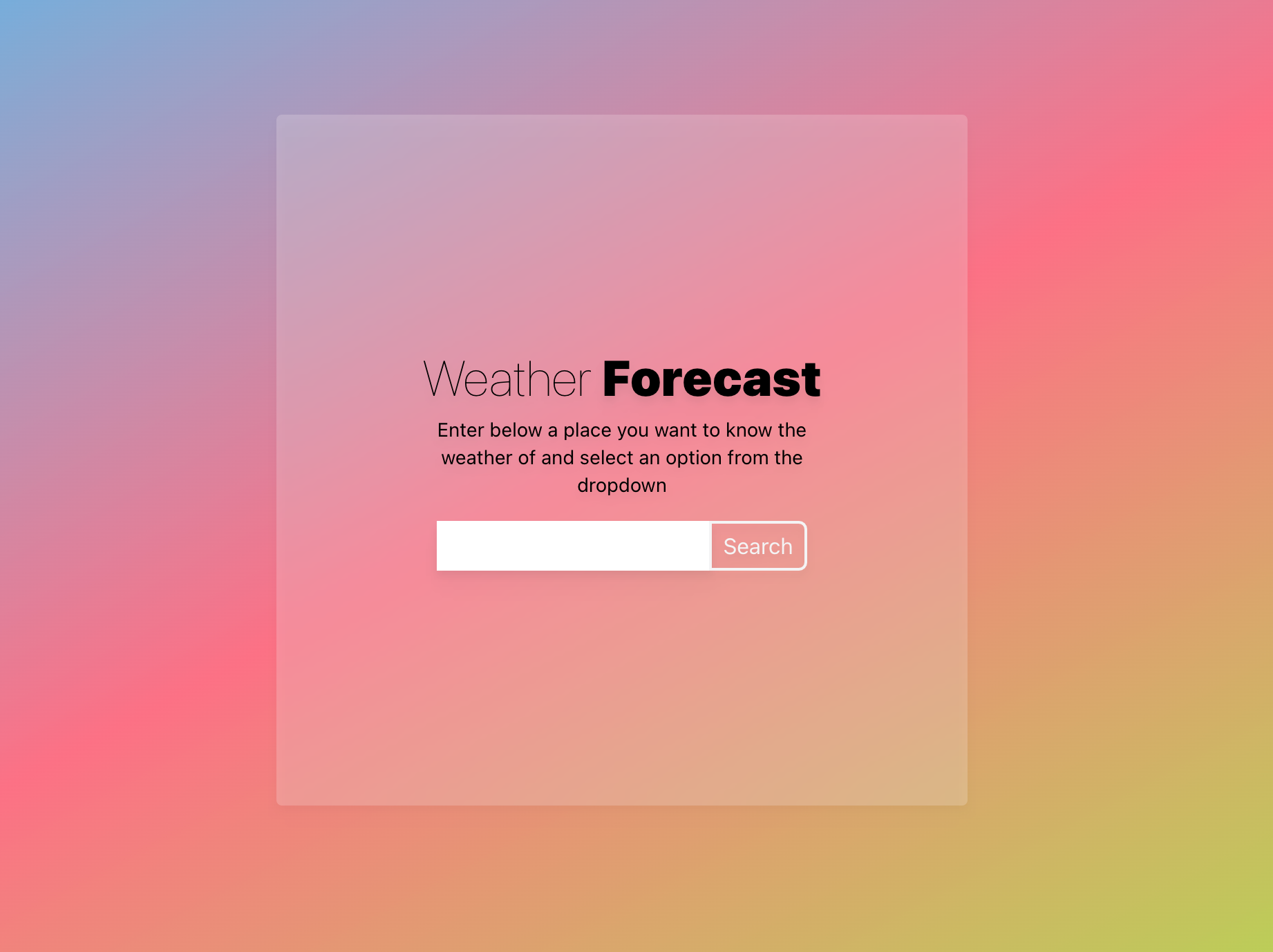 Screenshot of weather app.